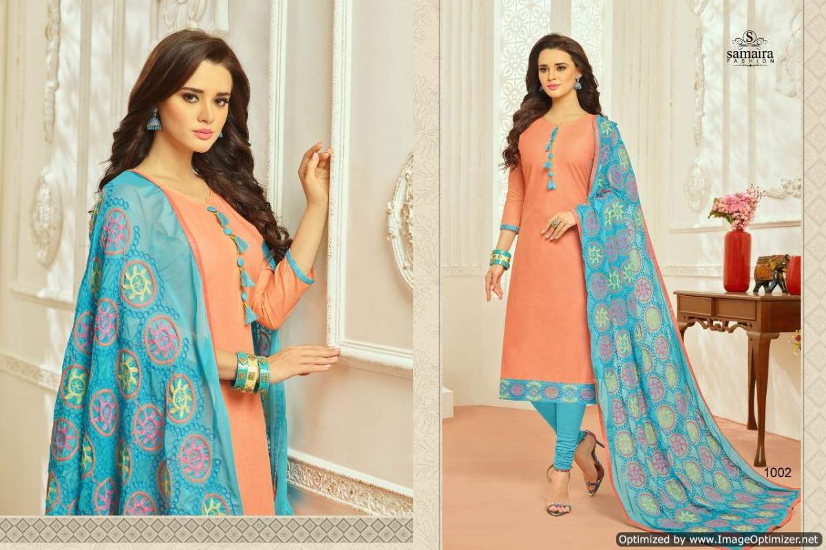 Monalisa Vol 1 Samaira Heavy Silk Cotton Dress Material Wholesale Price In Surat